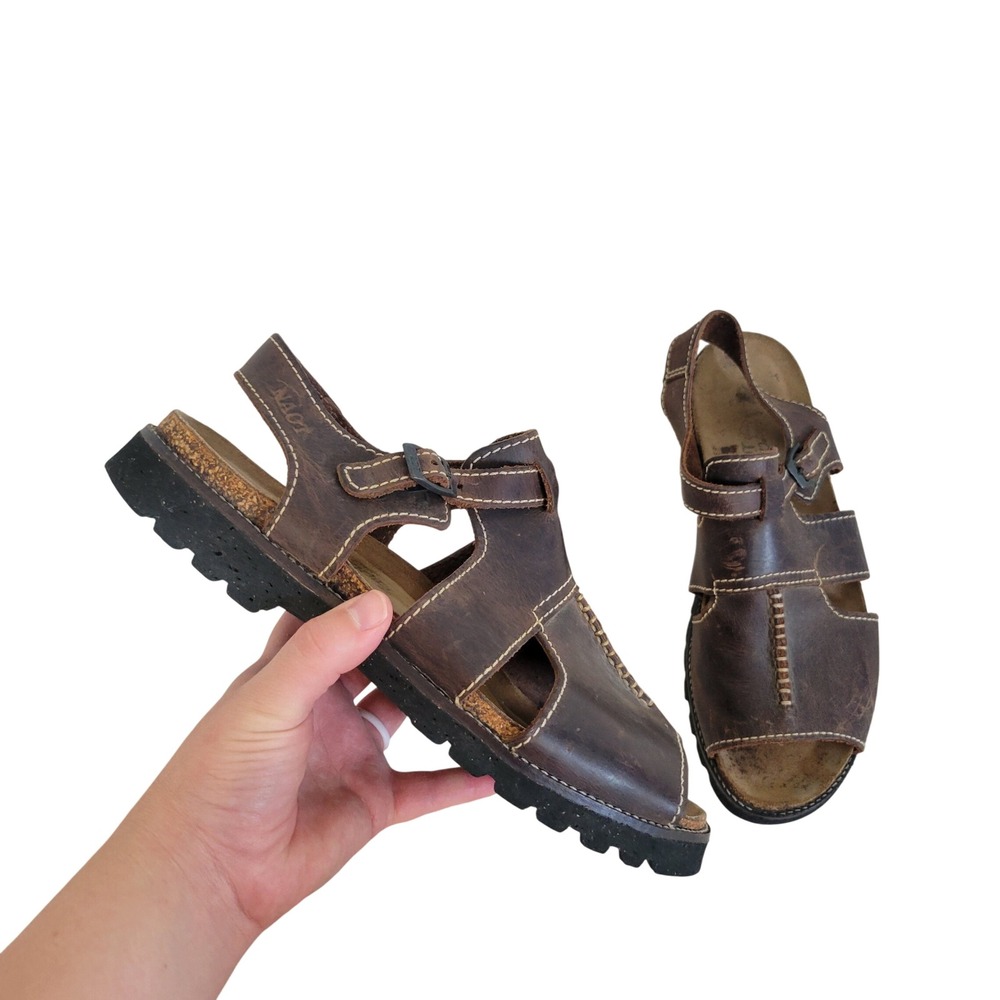 Naot Leather Sandals Brown Size 40 Women's 9